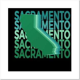 Sacramento California Green Repeat Posters and Art